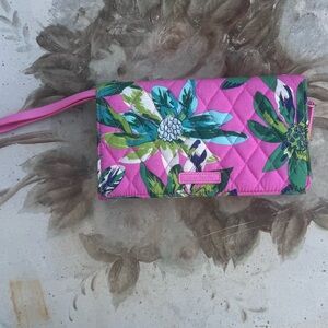 Vera Bradley Pink Floral Quilted Wristlet